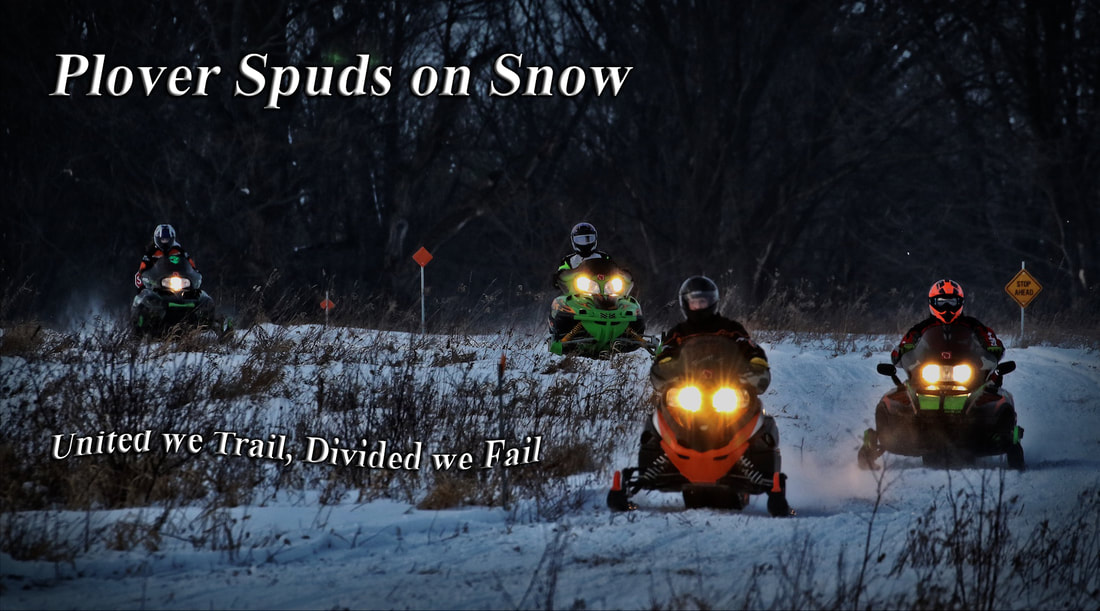 Snowmobiles on the trail